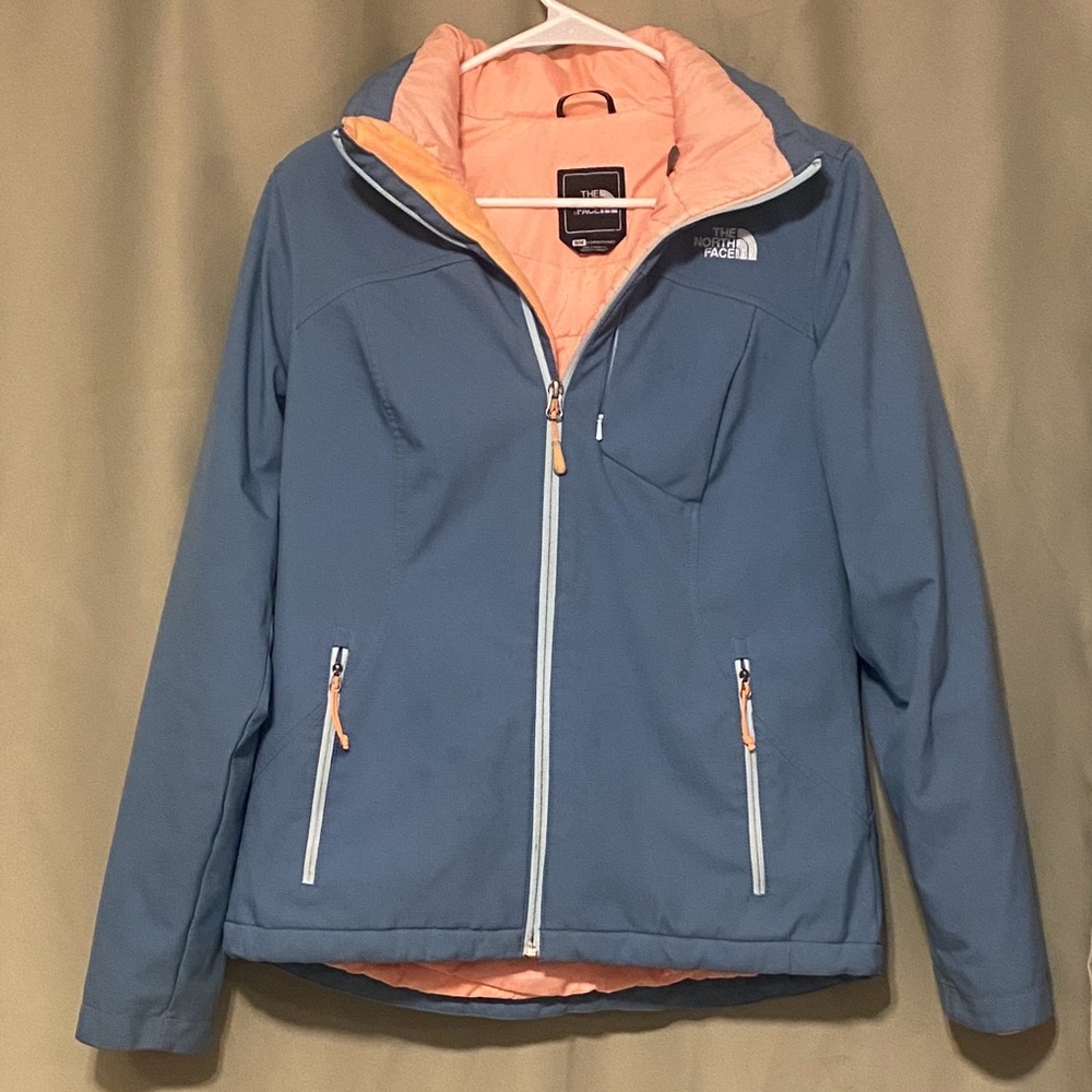 The North Face Windwall PrimaLoft  Blue Full Zip Removable Hood Jacket  Medium